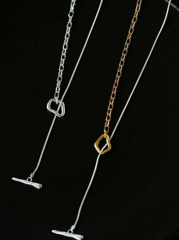 925 Silver Chain Double Y Long Necklace - floysun