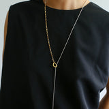 925 Silver Chain Double Y Long Necklace - floysun