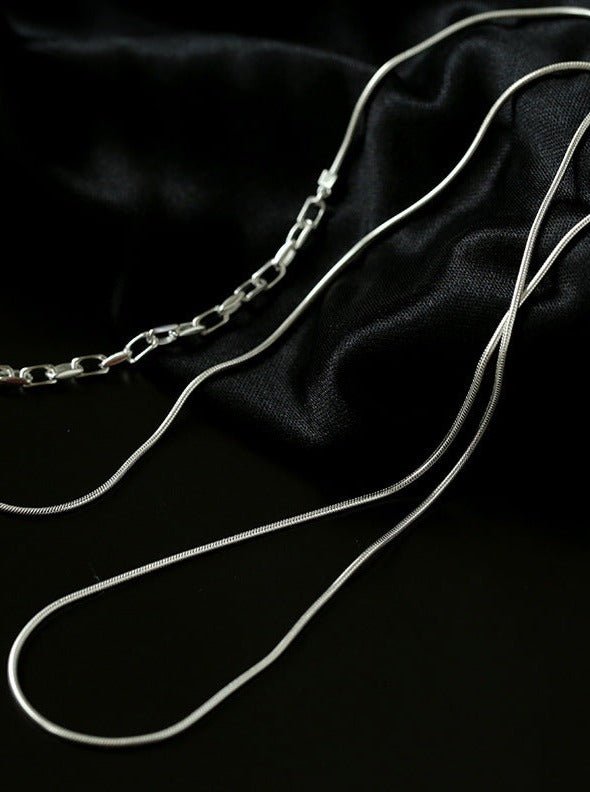 925 Silver Chain Double Y Long Necklace - floysun