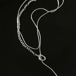 925 Silver Chain Double Y Long Necklace - floysun