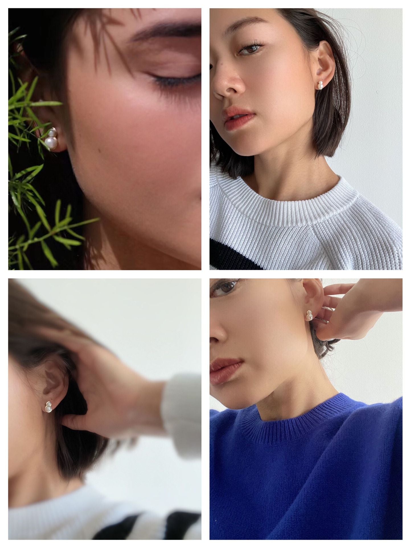 925 Silver Mini Gourd Pearl Stud Earrings - floysun