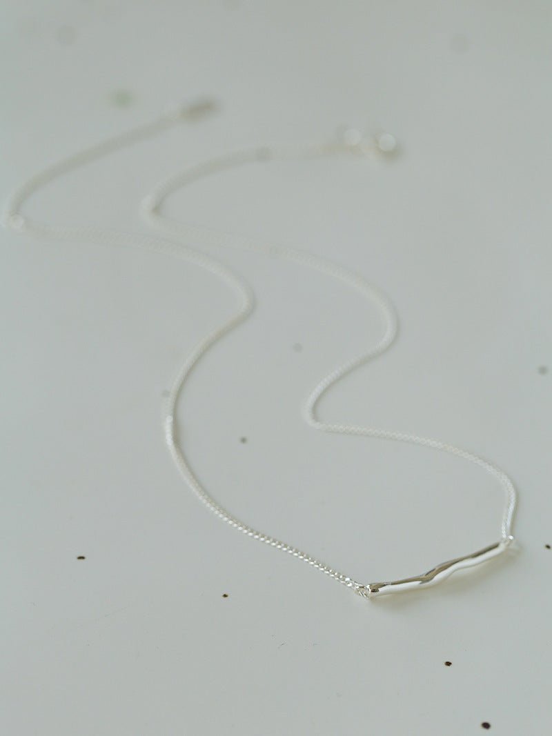 925 Sterling Silve Metal Toothpick Necklace - floysun