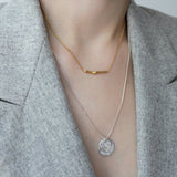 925 Sterling Silve Metal Toothpick Necklace - floysun