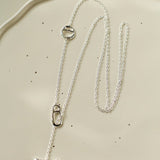 925 Sterling Silver Pig Nose Long Sweater Necklace - floysun