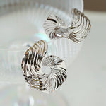 Abstract Wave Texture Statement Earrings - floysun