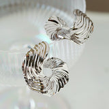 Abstract Wave Texture Statement Earrings - floysun