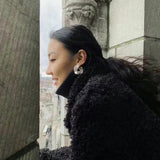 Abstract Wave Texture Statement Earrings - floysun