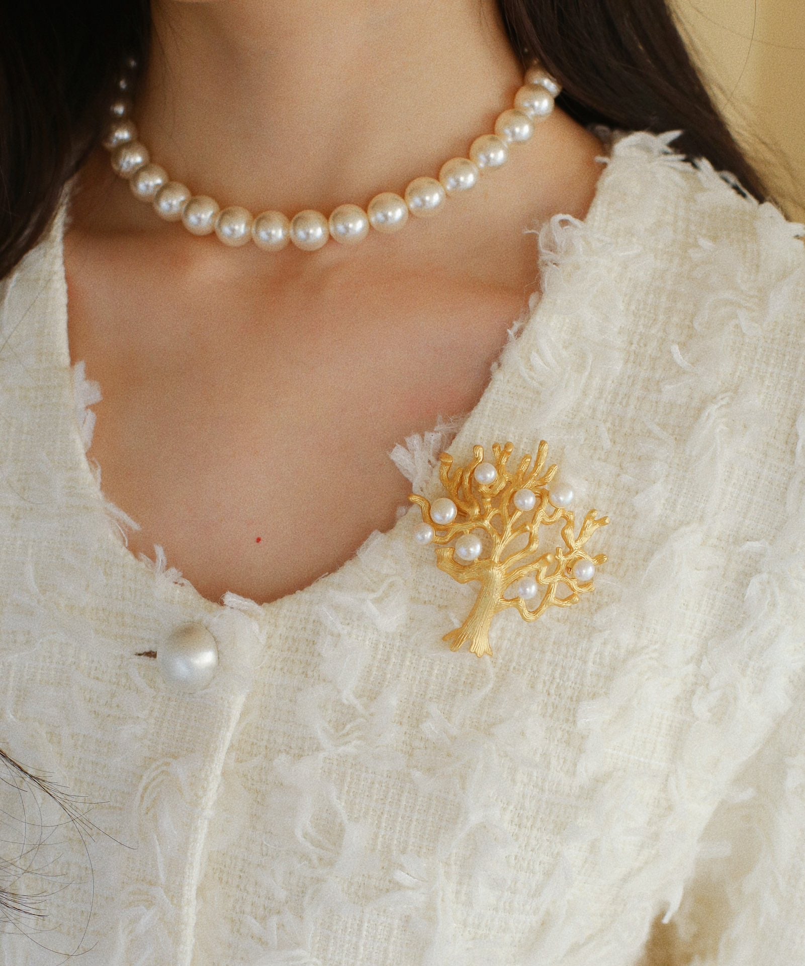 Antique Money Tree Pearl Brooch - floysun