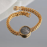 Antique Roman Silver Coin Bracelet - floysun