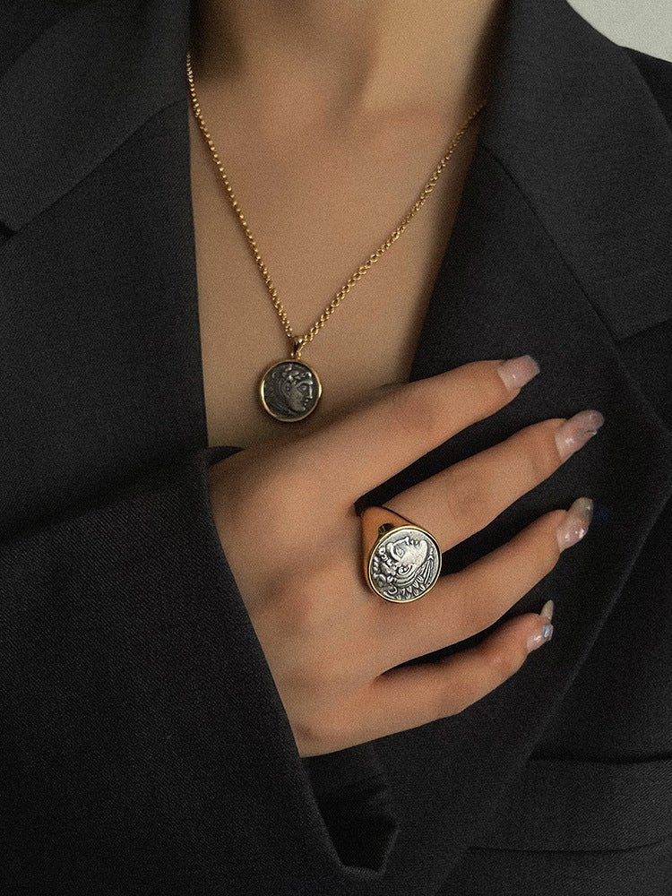 Antique Roman Silver Coin Ring - floysun