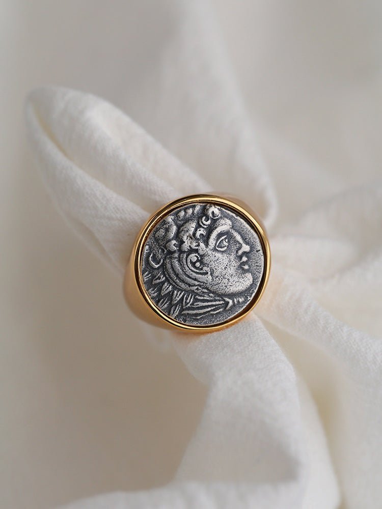 Antique Roman Silver Coin Ring - floysun