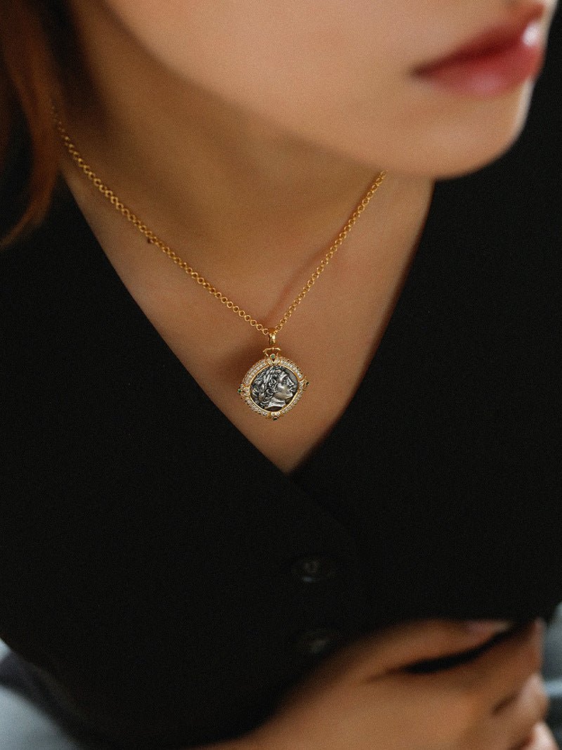 Apollo Silver Coin Necklace - floysun