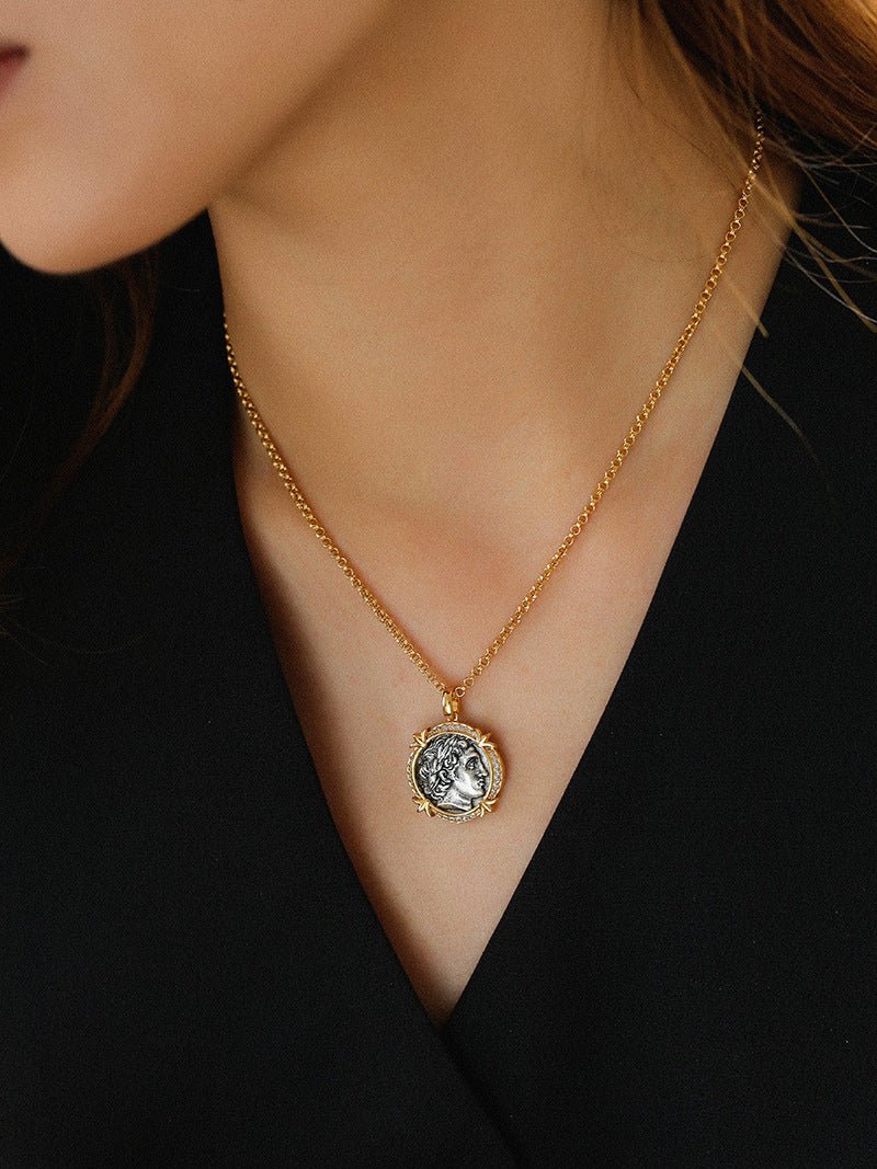 Apollo Silver Coin Necklace - floysun
