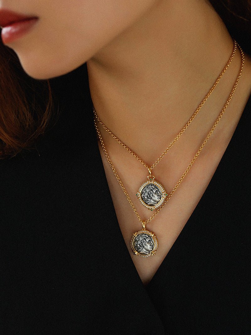 Apollo Silver Coin Necklace - floysun