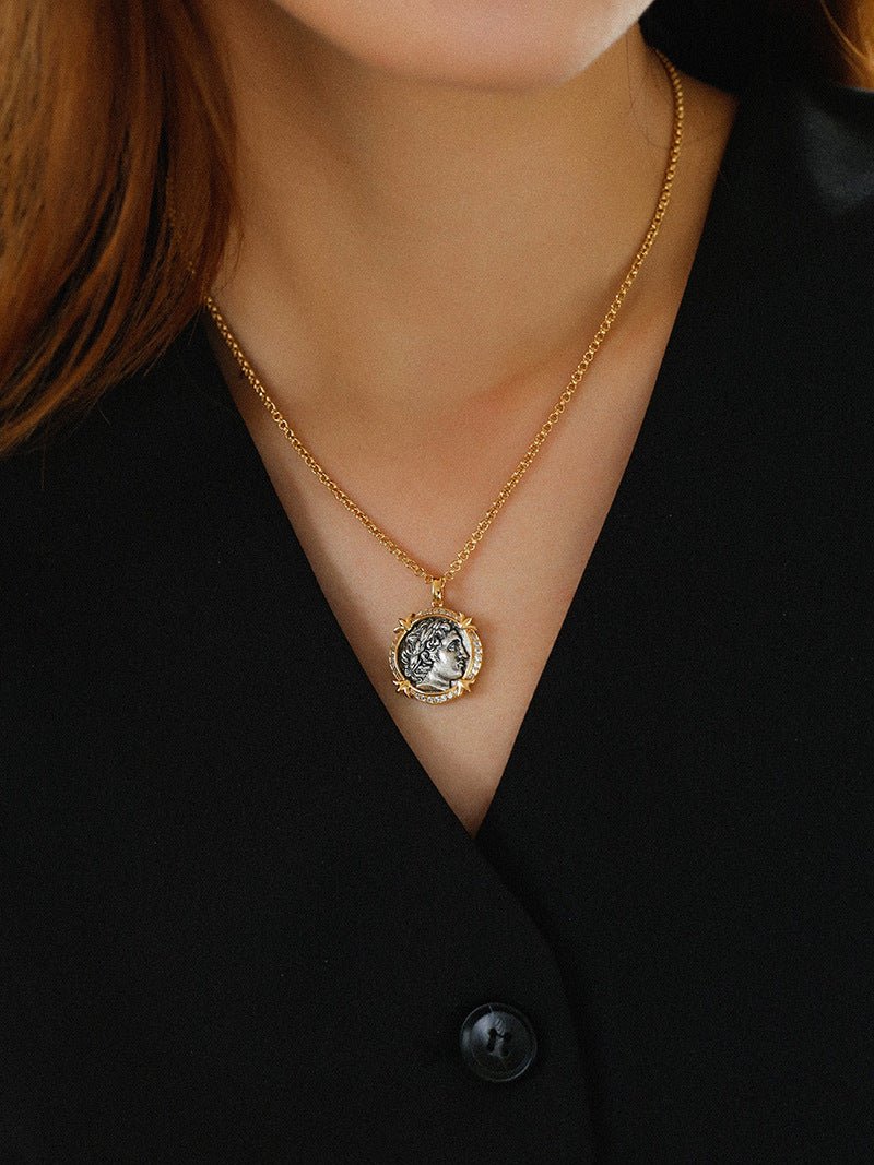 Apollo Silver Coin Necklace - floysun