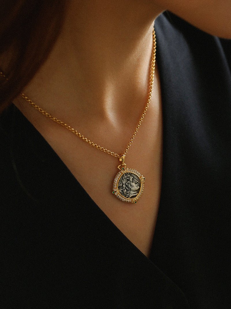 Apollo Silver Coin Necklace - floysun