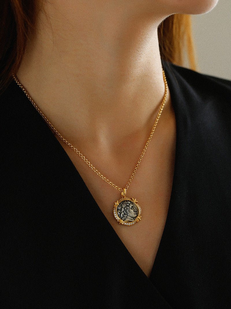 Apollo Silver Coin Necklace - floysun
