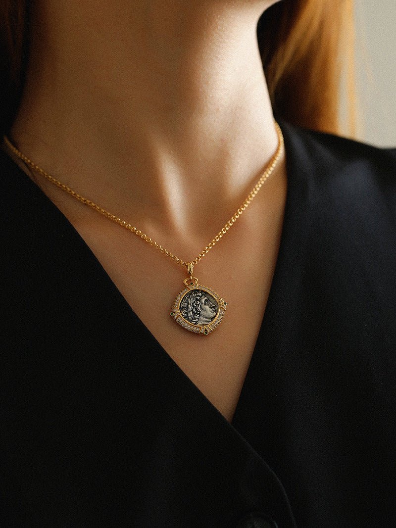 Apollo Silver Coin Necklace - floysun