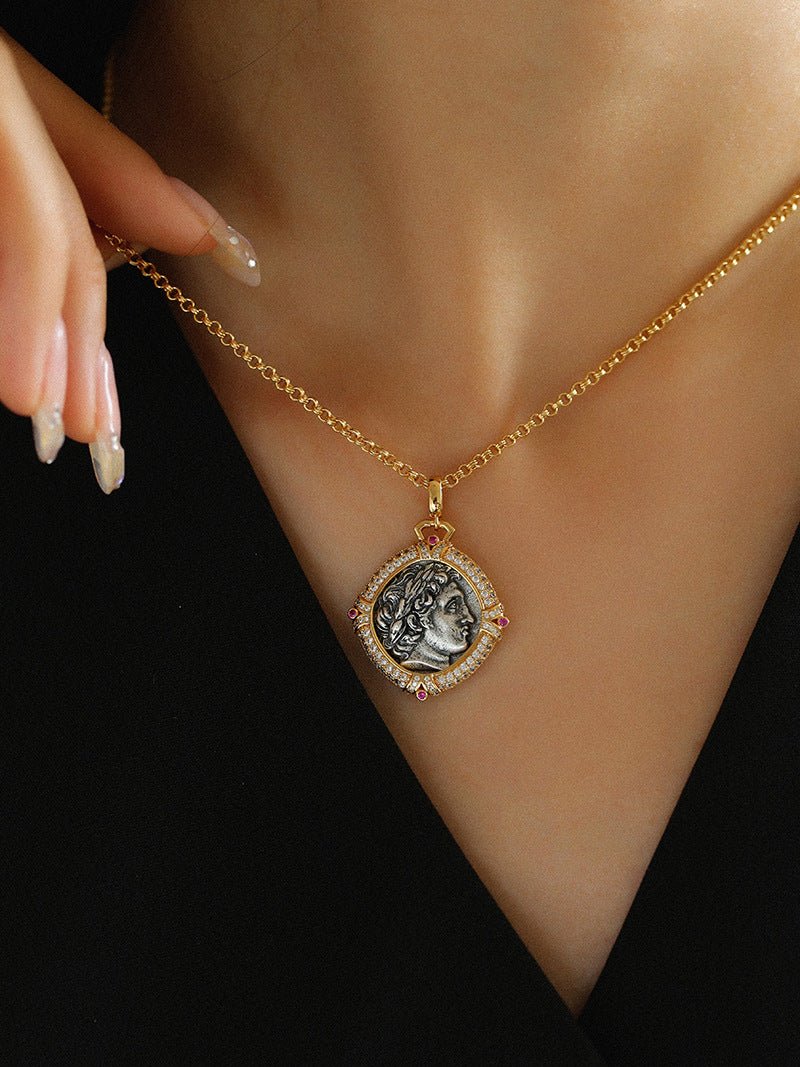 Apollo Silver Coin Necklace - floysun