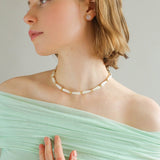 Artisanal White Mother-of-Pearl Beaded Necklace - floysun
