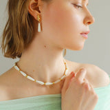 Artisanal White Mother-of-Pearl Beaded Necklace - floysun