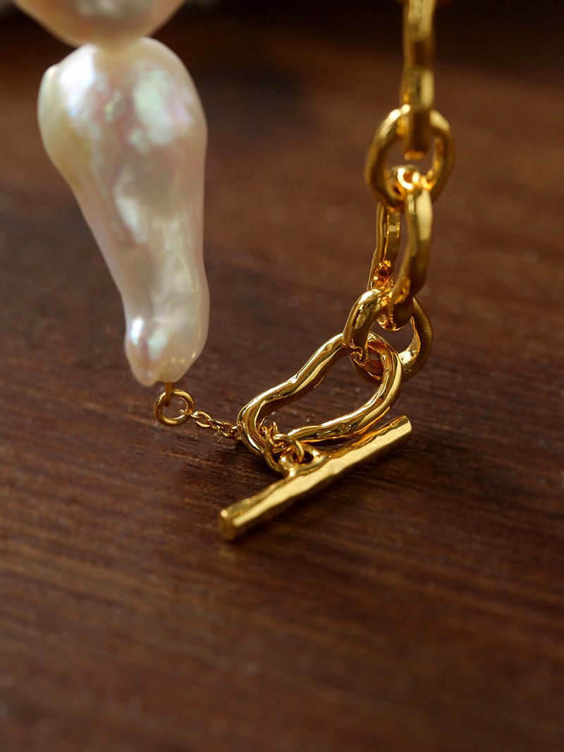 Baroque Colored Diamond Pearl Necklace - floysun