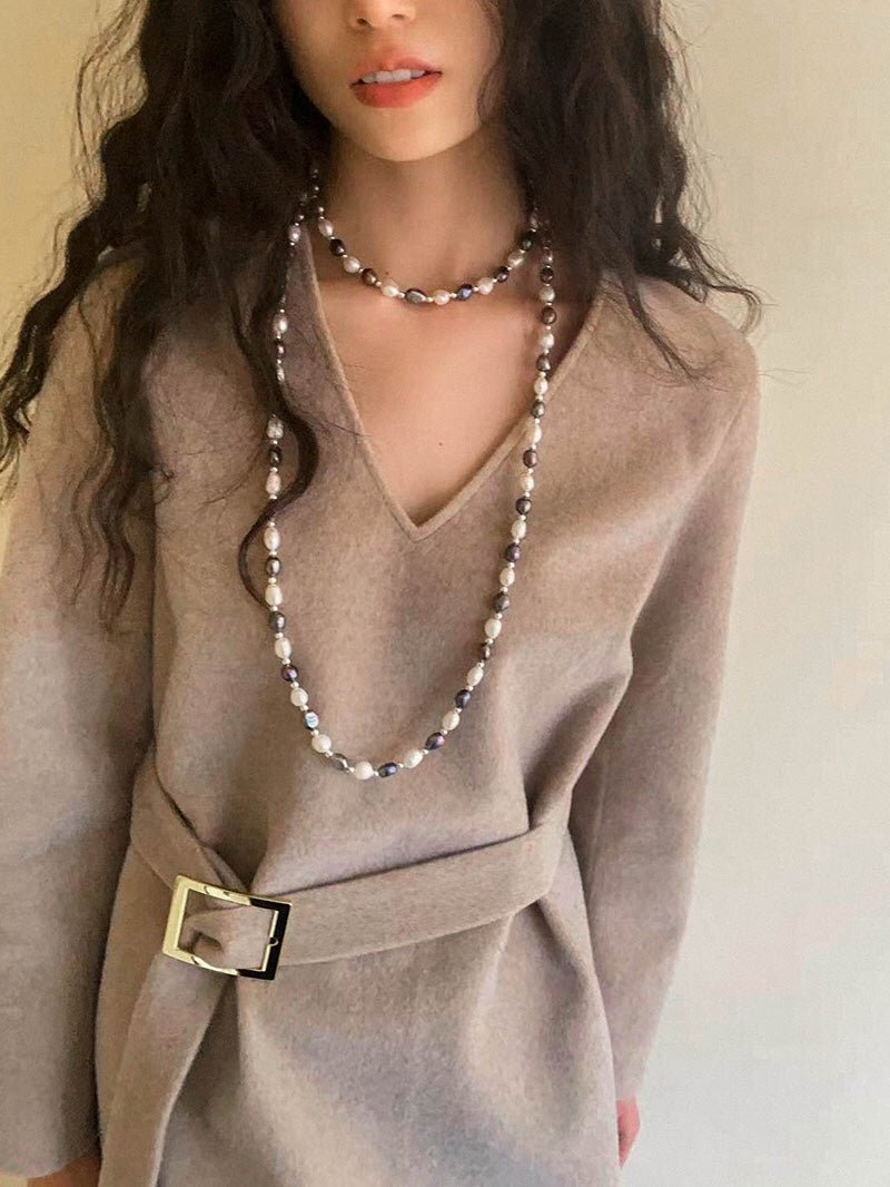 Baroque Mixed Color Pearl Necklace - floysun