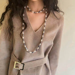 Baroque Mixed Color Pearl Necklace - floysun