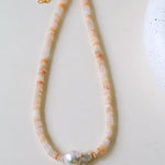 Baroque Pearl Blush Beaded Collar Necklace - floysun