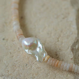Baroque Pearl Blush Beaded Collar Necklace - floysun