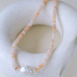 Baroque Pearl Blush Beaded Collar Necklace - floysun