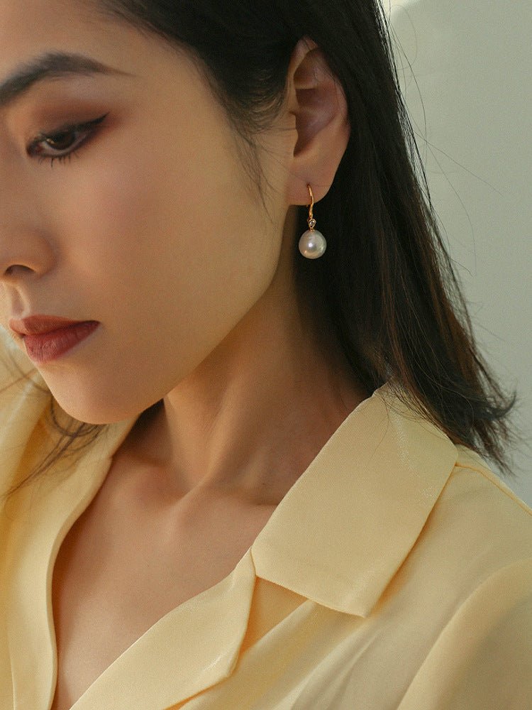 Baroque Pearl Drop Earrings - floysun