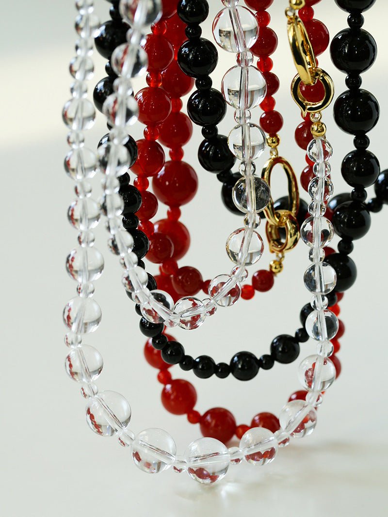 Black Agate Long Necklace - floysun