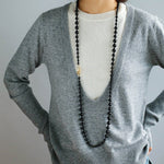 Black Agate Long Necklace - floysun