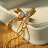 Bow Freshwater Pearl Brooches - floysun