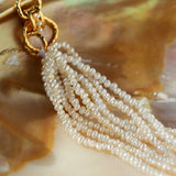 Braided Long Rice Grain Pearl Earring - floysun