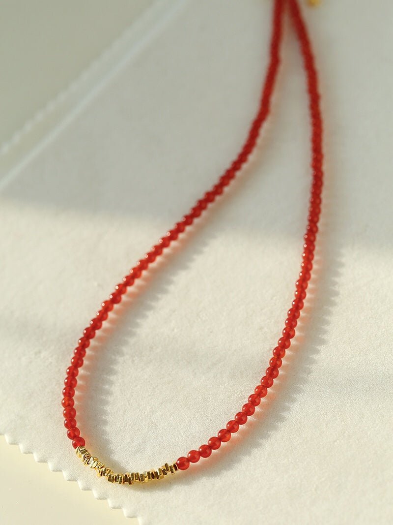 Broken Gold Onyx Stone Beaded Necklaces - floysun