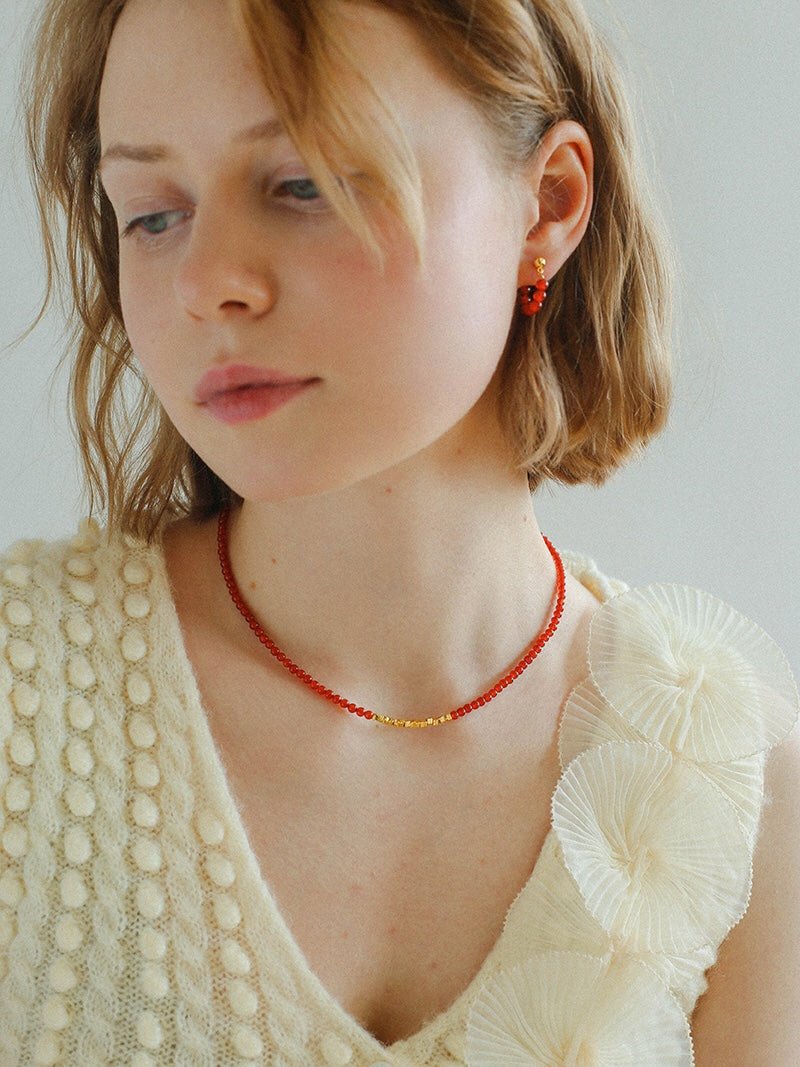 Broken Gold Onyx Stone Beaded Necklaces - floysun