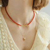 Broken Gold Onyx Stone Beaded Necklaces - floysun