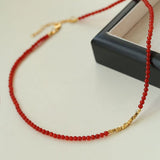 Broken Gold Onyx Stone Beaded Necklaces - floysun