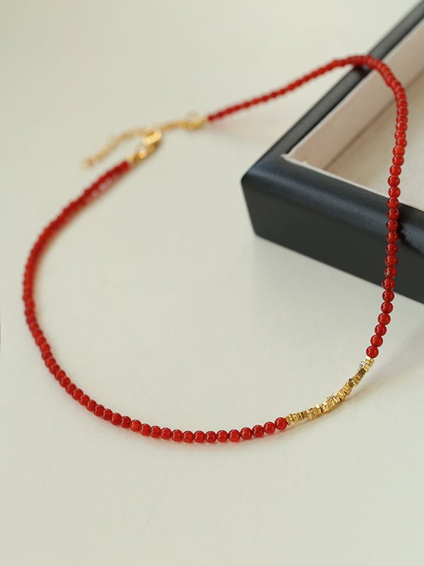 Broken Gold Onyx Stone Beaded Necklaces - floysun