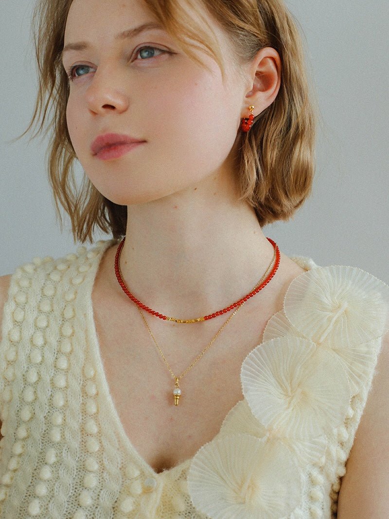 Broken Gold Onyx Stone Beaded Necklaces - floysun