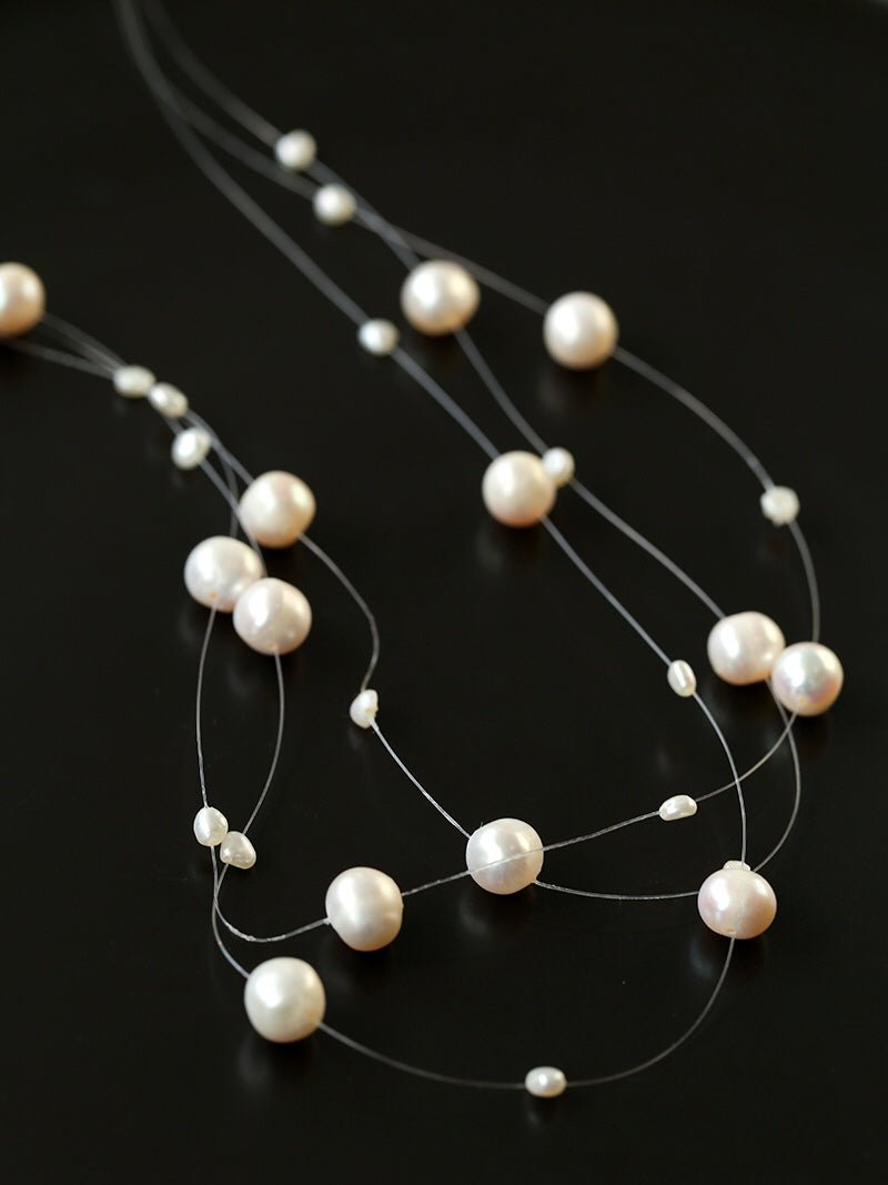 Celestial Dreams Multi-layer Freshwater Pearl Necklace - floysun