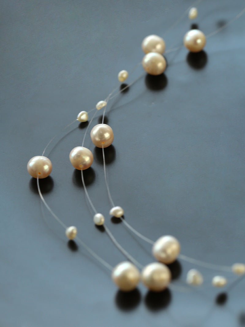 Celestial Dreams Multi-layer Freshwater Pearl Necklace - floysun
