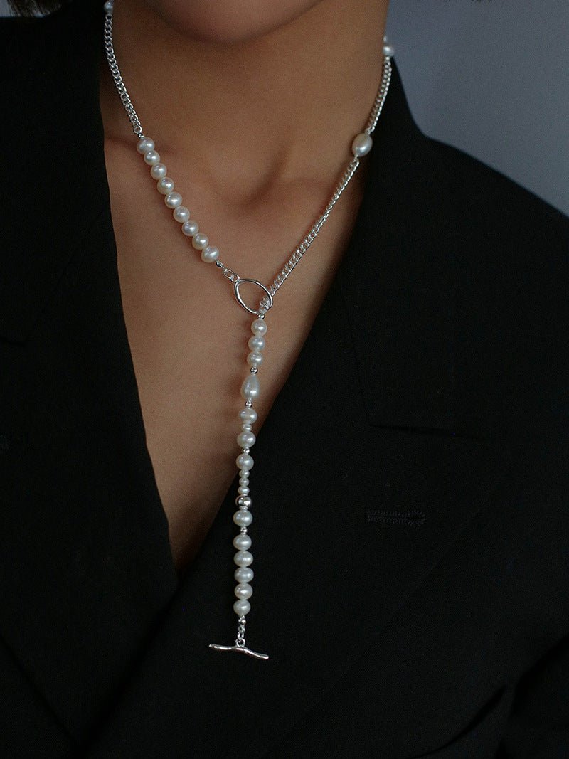 Chain Spliced Pearls Necklaces OT Buckle - floysun