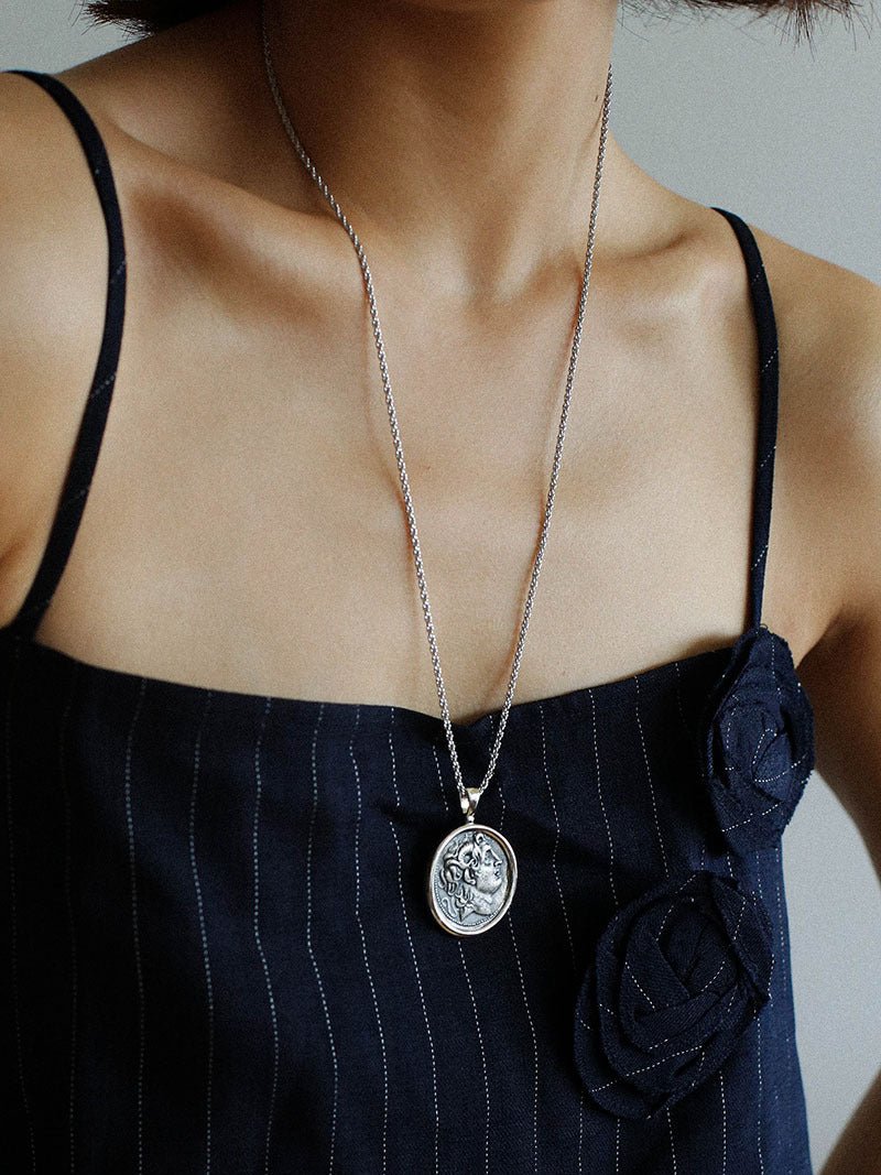Classic Alexander Silver Coin Plus Necklace - floysun