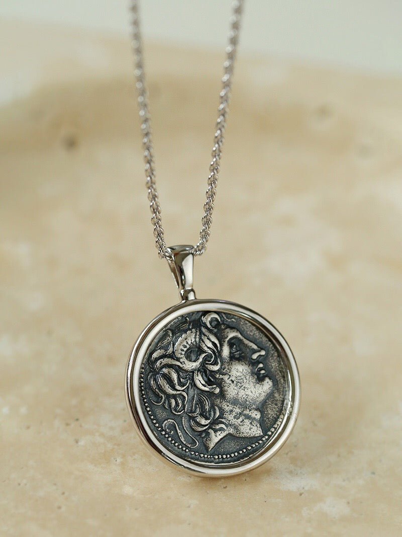 Classic Alexander Silver Coin Plus Necklace - floysun