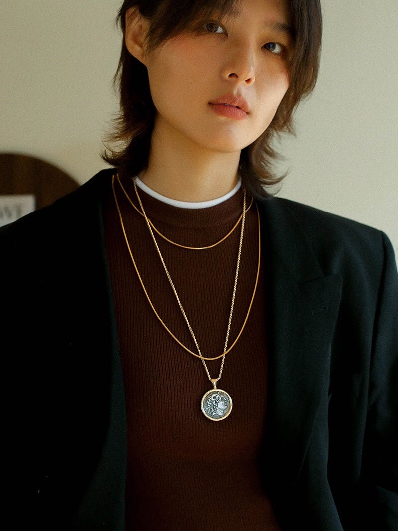 Classic Alexander Silver Coin Plus Necklace - floysun