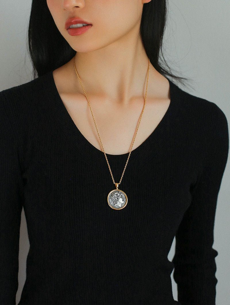 Classic Alexander Silver Coin Plus Necklace - floysun