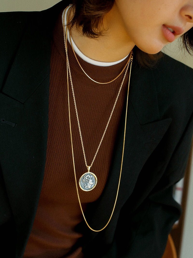 Classic Alexander Silver Coin Plus Necklace - floysun
